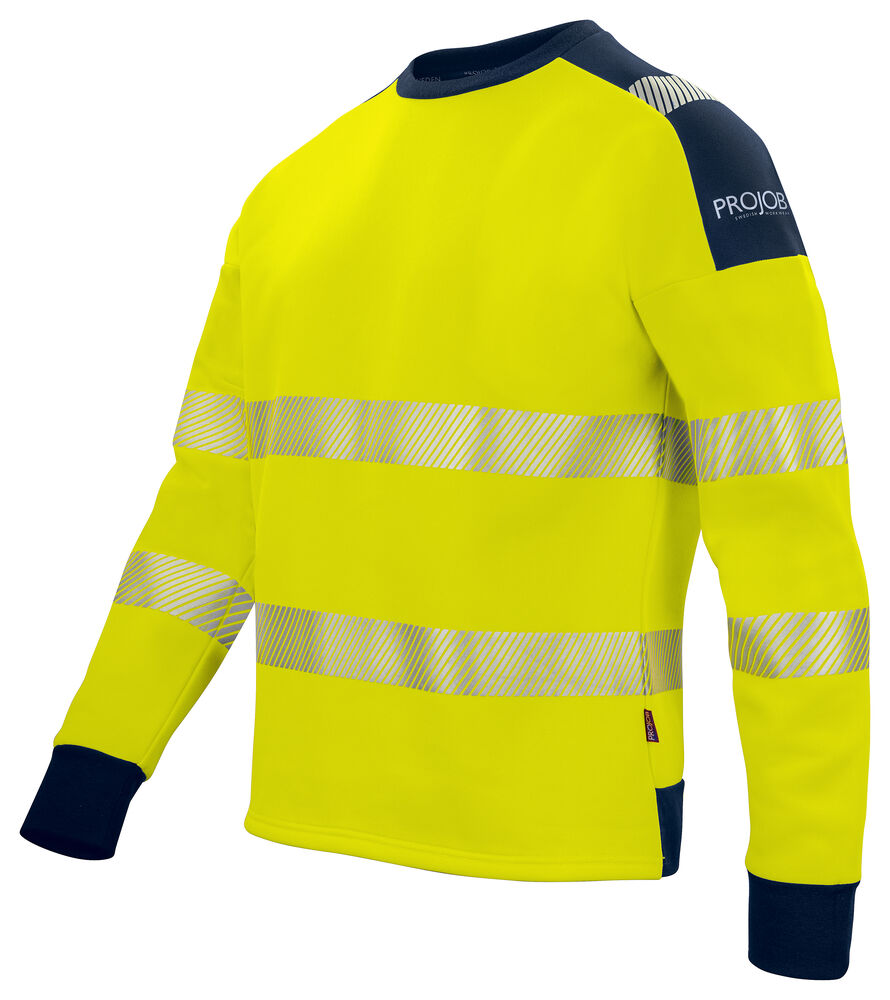 Projob 6108 SWEATSHIRT EN ISO 20471 KLASSE 3/2 - Yellow/Navy [10] / XS