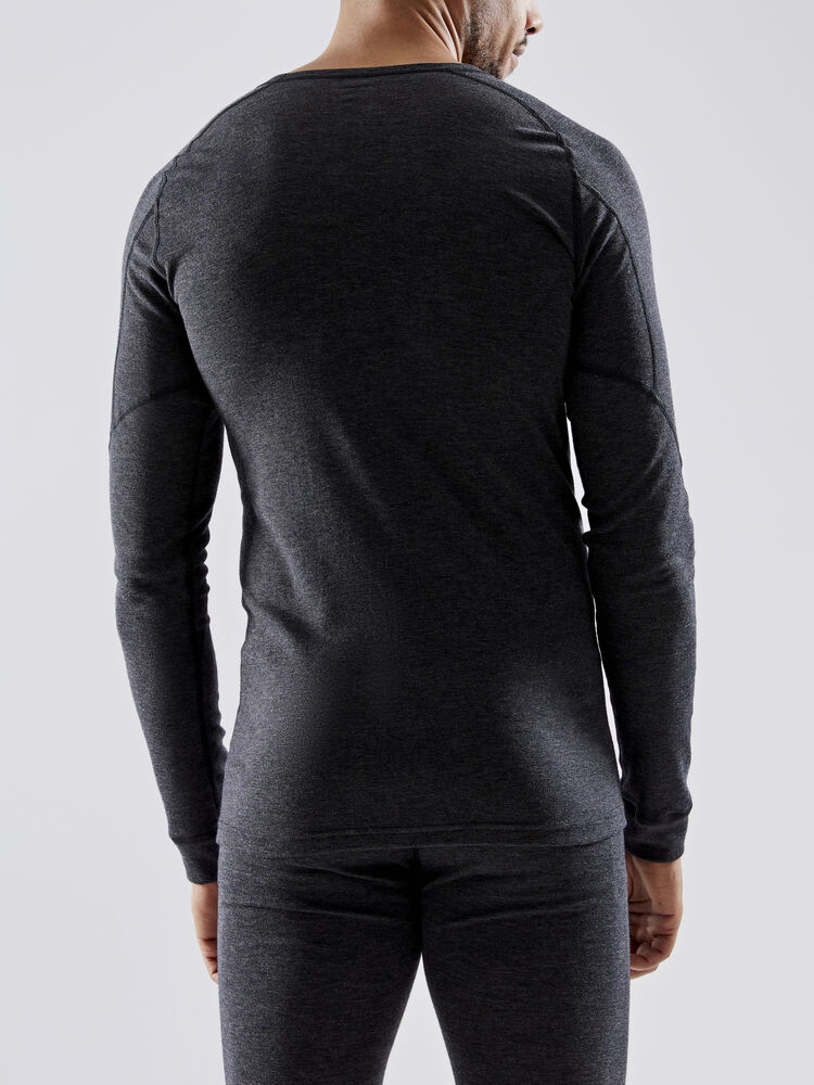 Craft CORE Wool Merino LS Tee M - BLACK MELANGE [998000] / XS