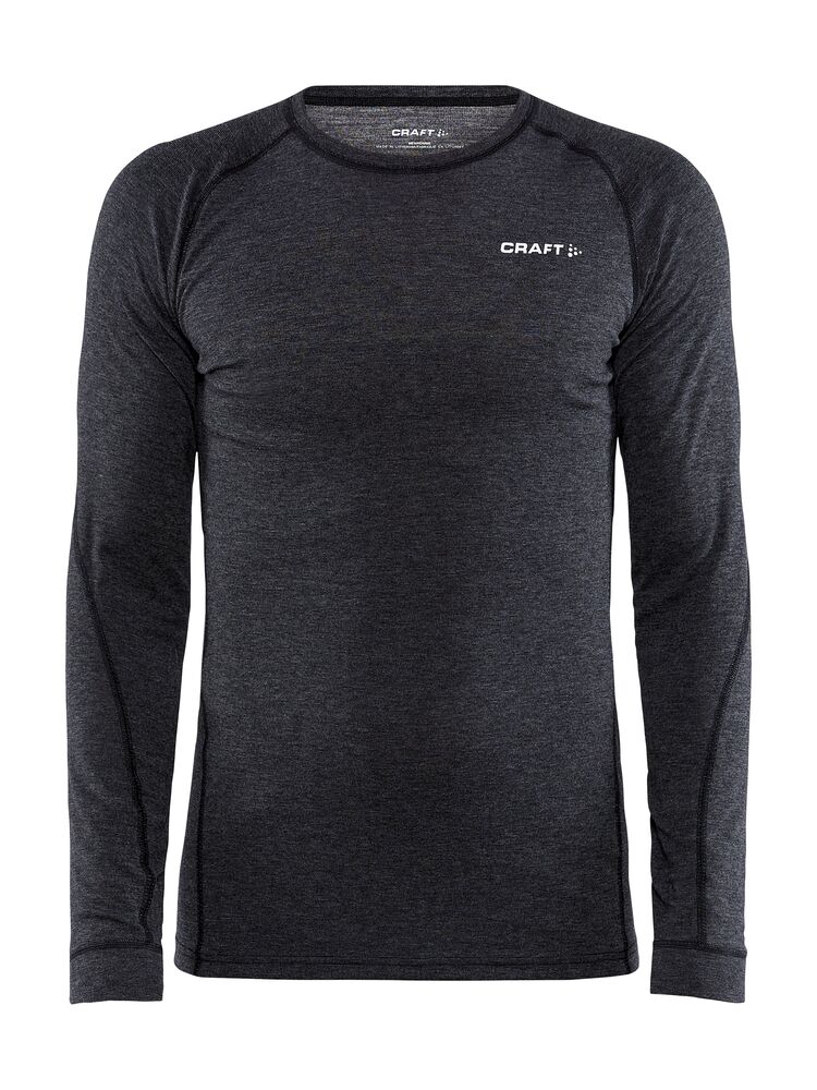 Craft CORE Wool Merino LS Tee M - BLACK MELANGE [998000] / XS