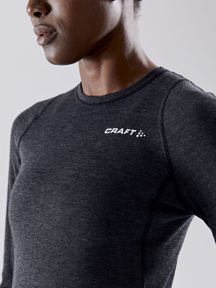 Craft CORE Wool Merino LS Tee W - BLACK MELANGE [998000] / XS