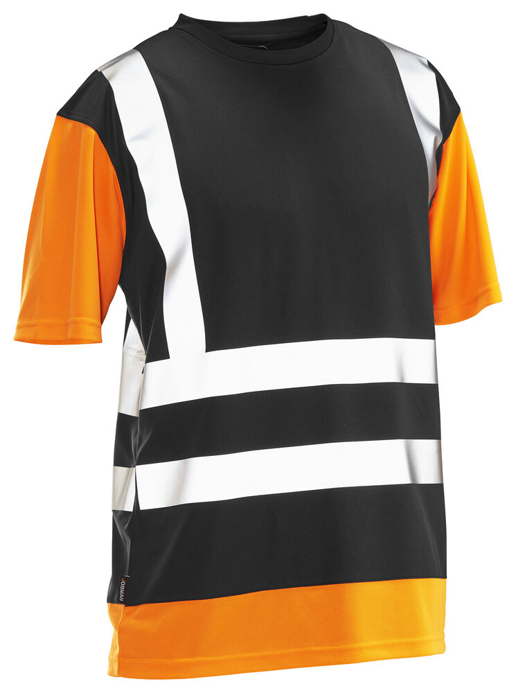 5126 T-shirt Varsel från Jobman i Svart/Orange