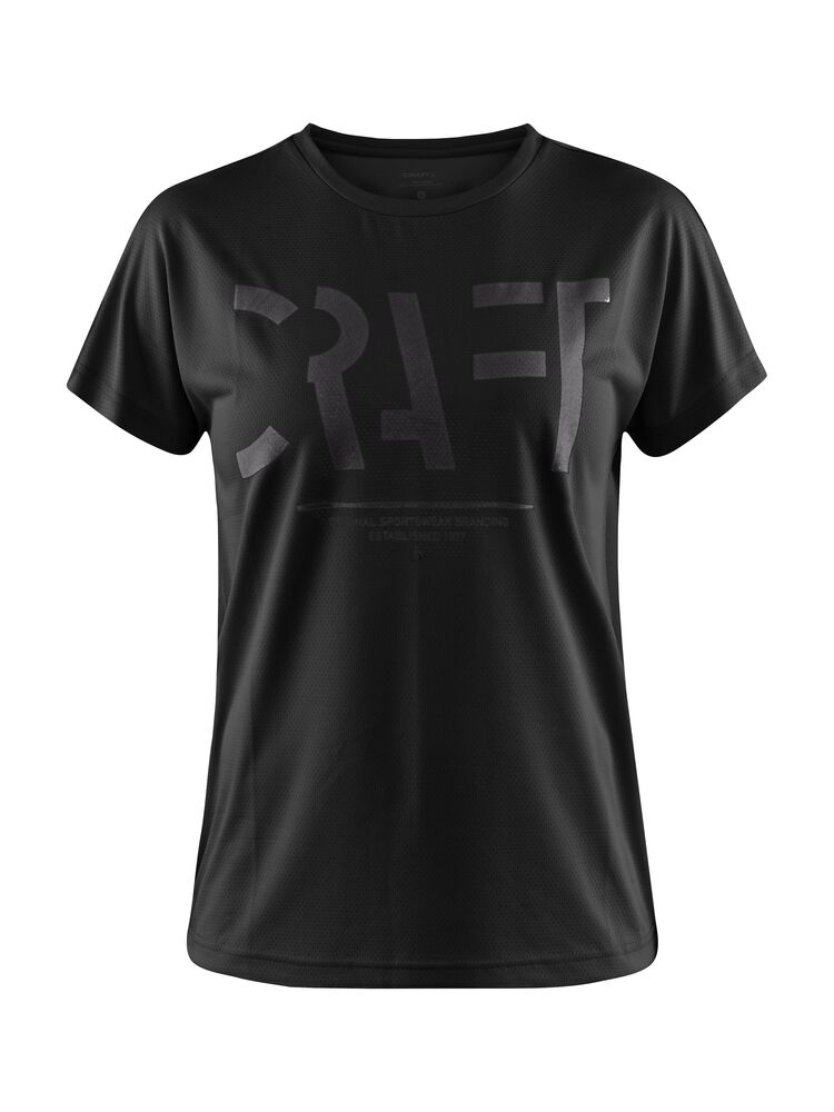 Eaze SS Logo Mesh Tee W från Craft i Svart/Granite