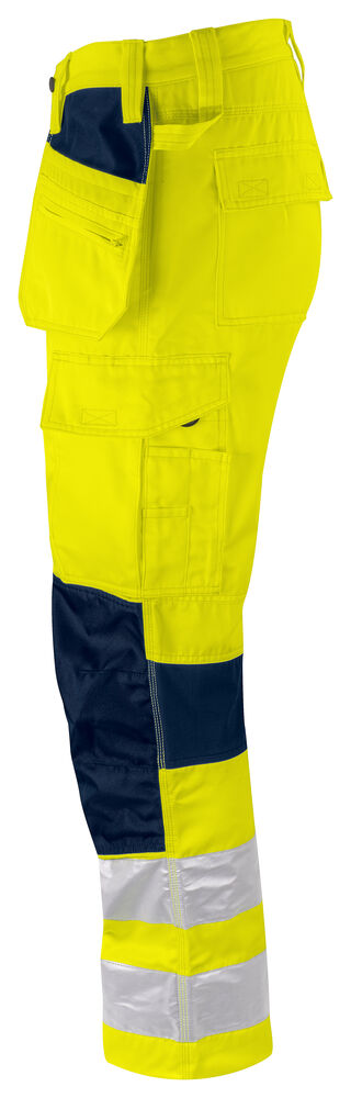 Projob 6570 BUKS MED STRETCHPANELER EN ISO 20471 KLASSE 2 - Yellow/Navy [10] / D84