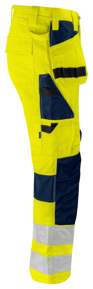 Projob 6570 BUKS MED STRETCHPANELER EN ISO 20471 KLASSE 2 - Yellow/Navy [10] / D84