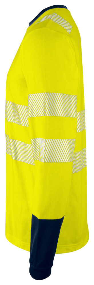 Projob 6014 LANGÆRMET T-SHIRT EN ISO 20471 KLASSE 3/2 - Yellow/Navy [10] / XS