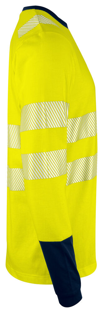 Projob 6014 LANGÆRMET T-SHIRT EN ISO 20471 KLASSE 3/2 - Yellow/Navy [10] / XS