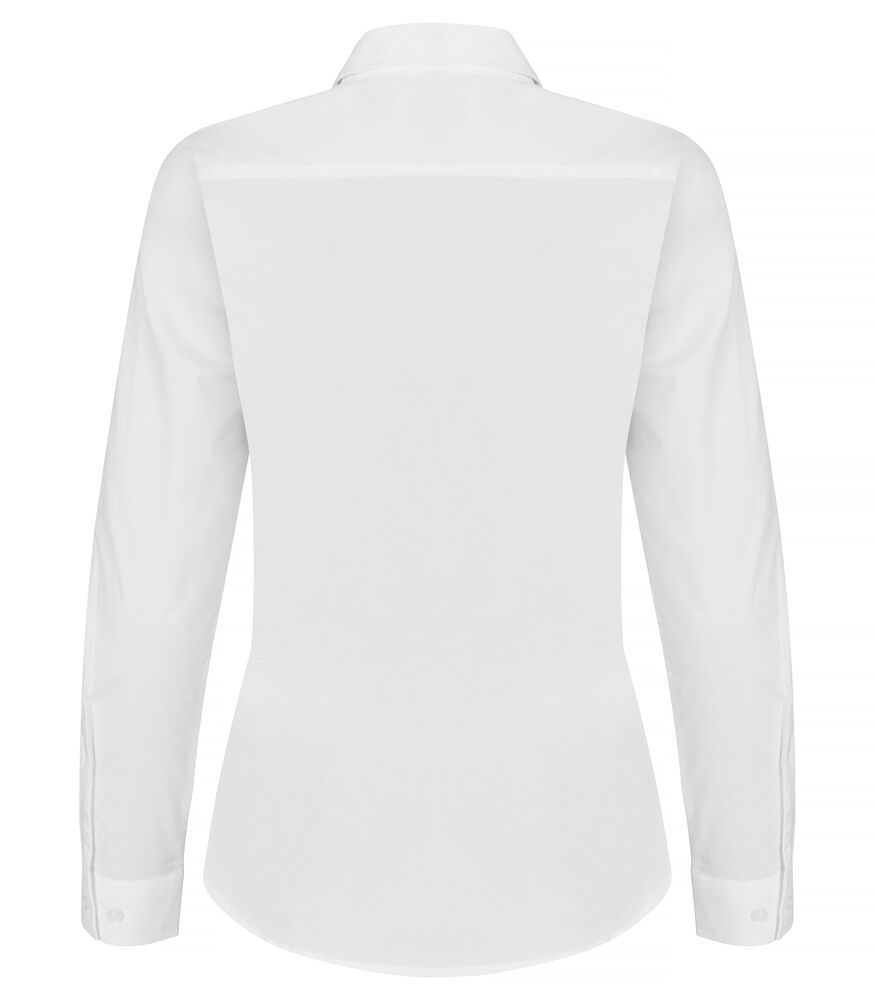 Clique Stretch Shirt L/S Women - Hvid/Rød/Navy [00] / XS
