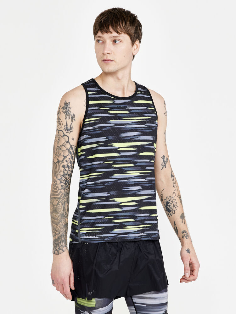 Craft CTM Distance Warp Mesh Singlet M - MULTI-BLACK [007999] / XS