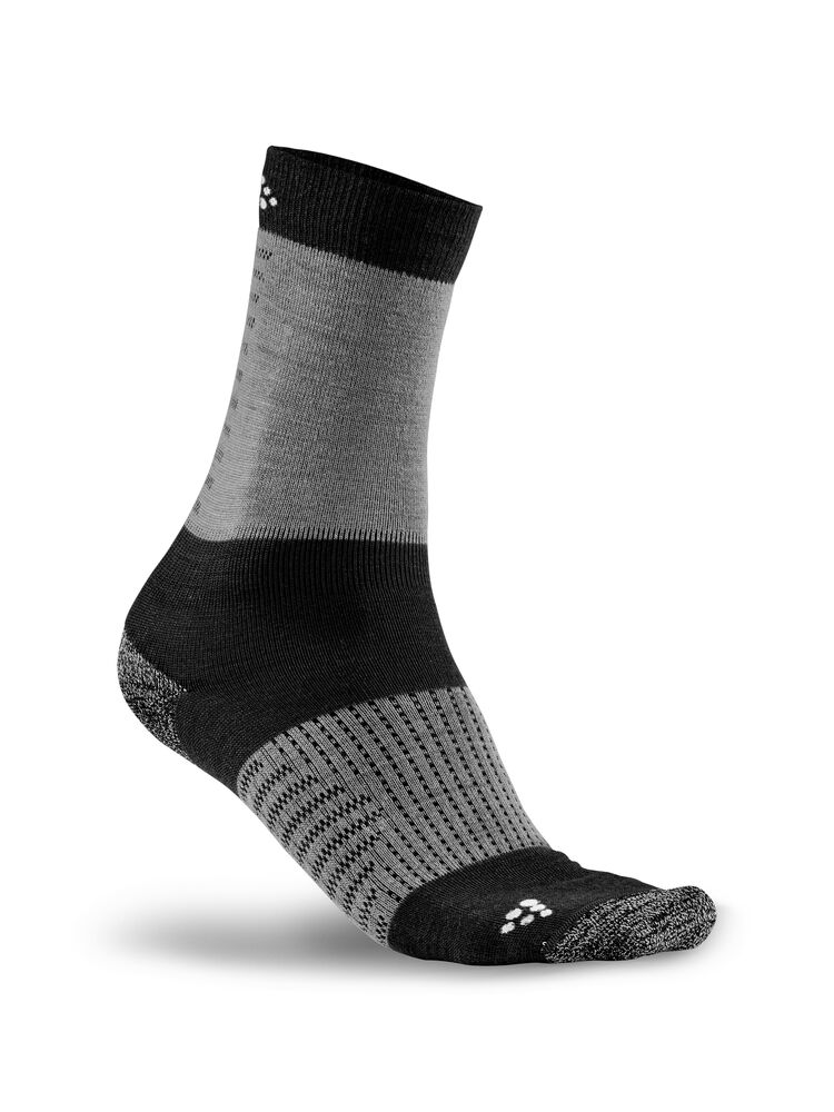 Craft WOOL XC Training Sock - BLACK-DK GREY MELANGE [999975] / 34/36