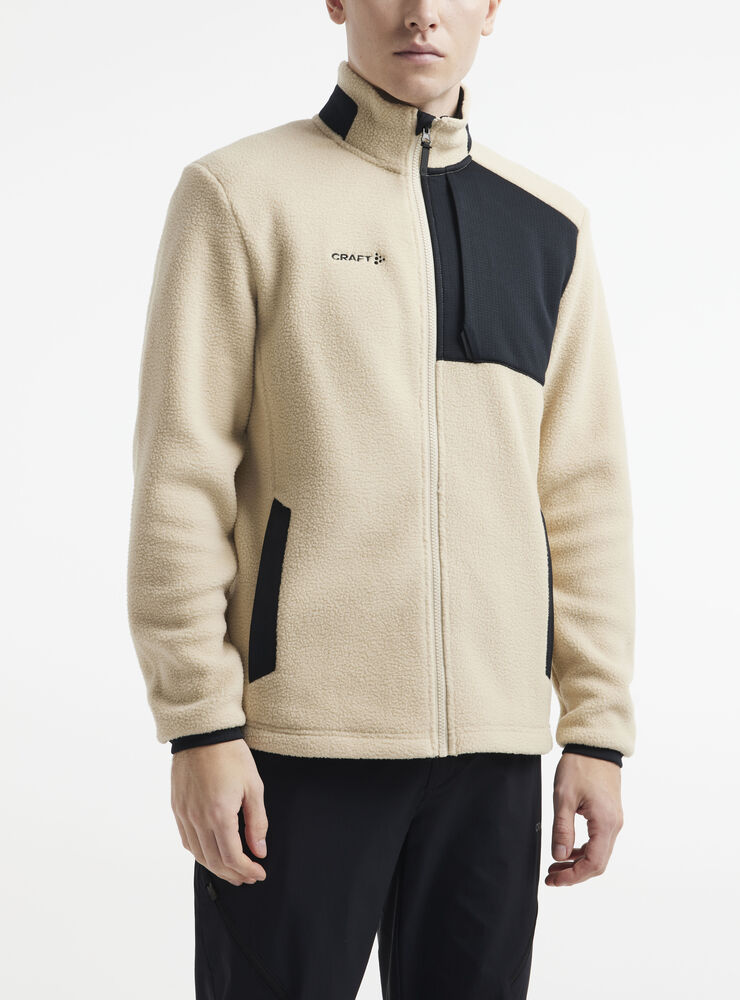 Craft ADV Explore Pile Fleece Jacket M - Ecru-Black (retail) [211999] / S