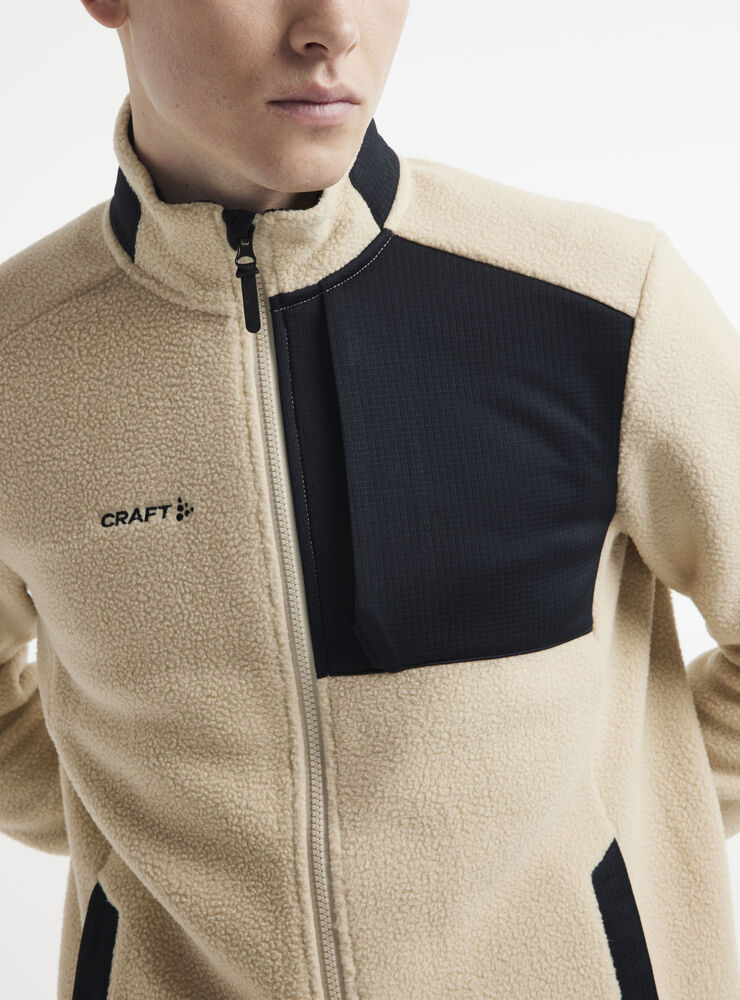 Craft ADV Explore Pile Fleece Jacket M - Ecru-Black (retail) [211999] / S