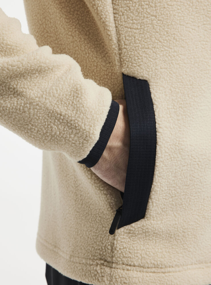 Craft ADV Explore Pile Fleece Jacket M - Ecru-Black (retail) [211999] / S