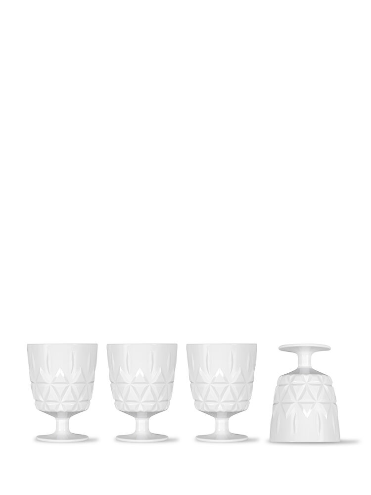 Picnic glass 4-pcs, white