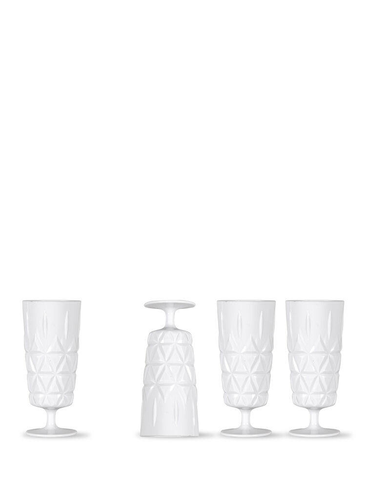 Picnic glass high 4-pcs, white