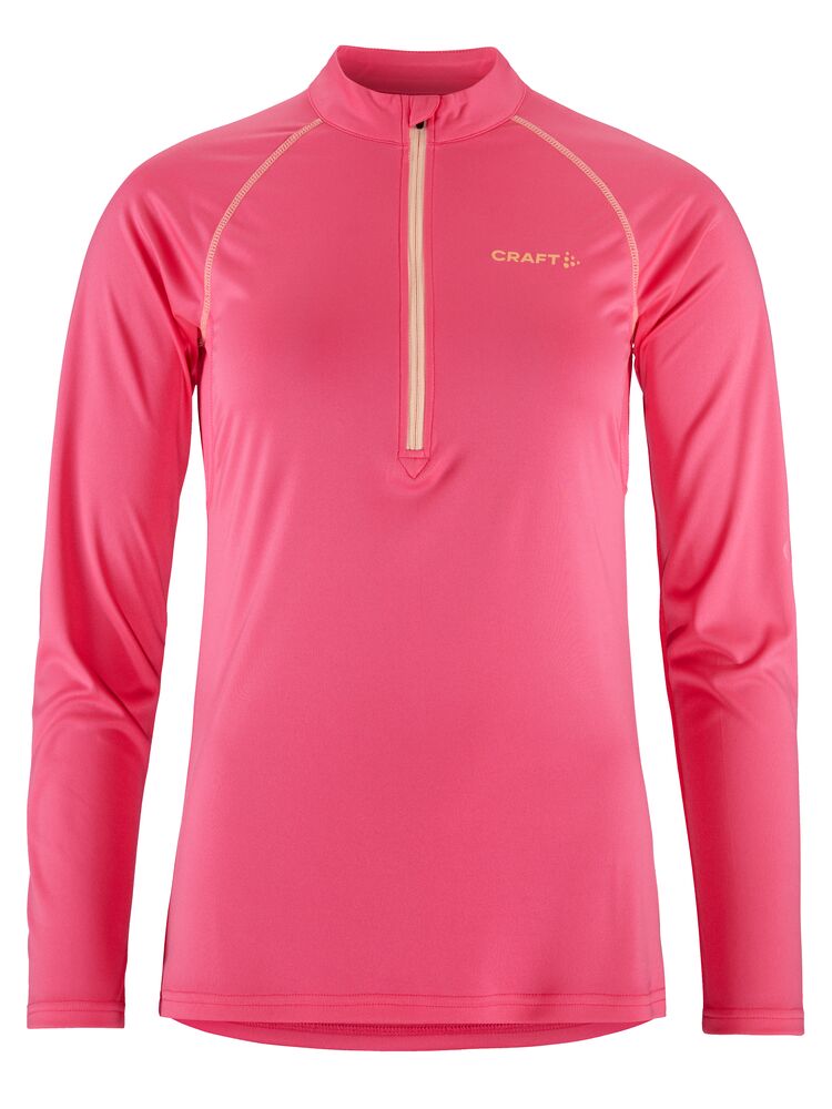 Eaze LS Half Zip Tee W från Craft i Fuchsia-cosmo