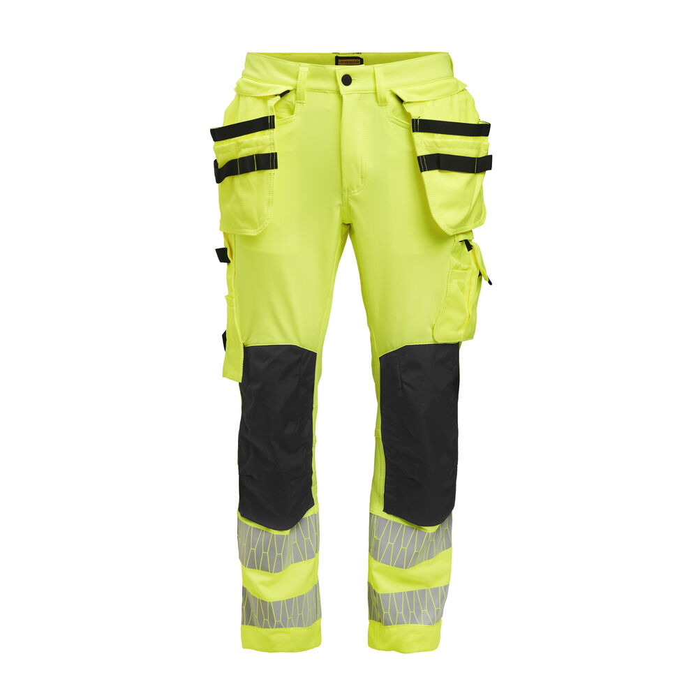 2291 Hantverksbyxa Stretch Varsel, gul/svart från Jobman
