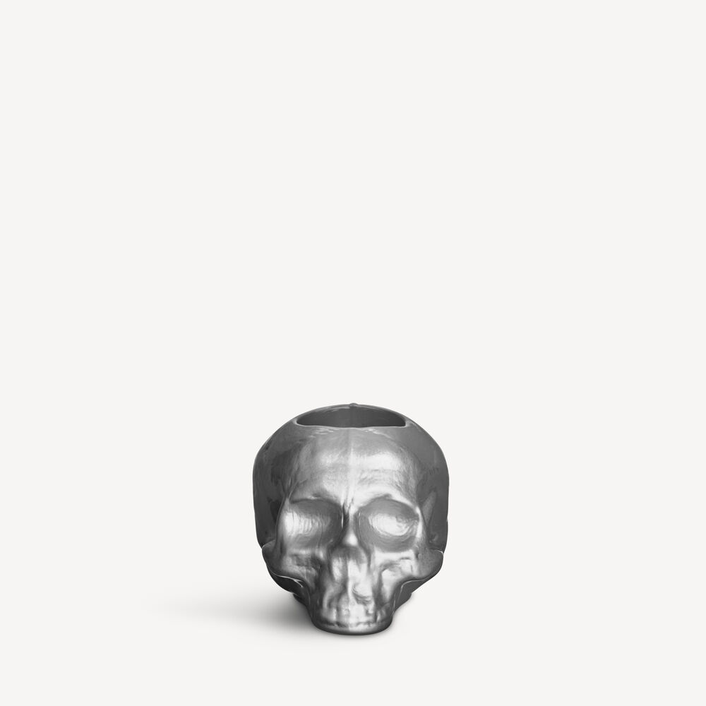 Still Life Metallic Skull Silver Votive D 115mm