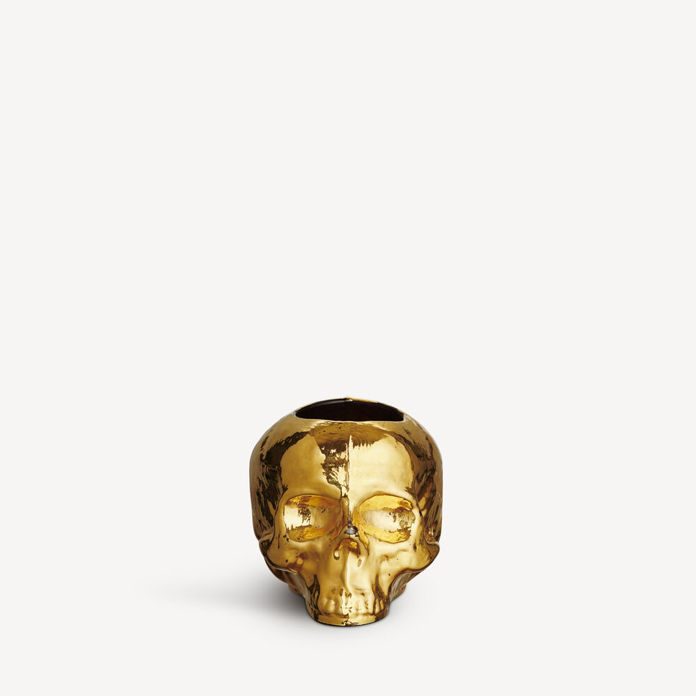 Still Life Skull Votive Gold 85Mm