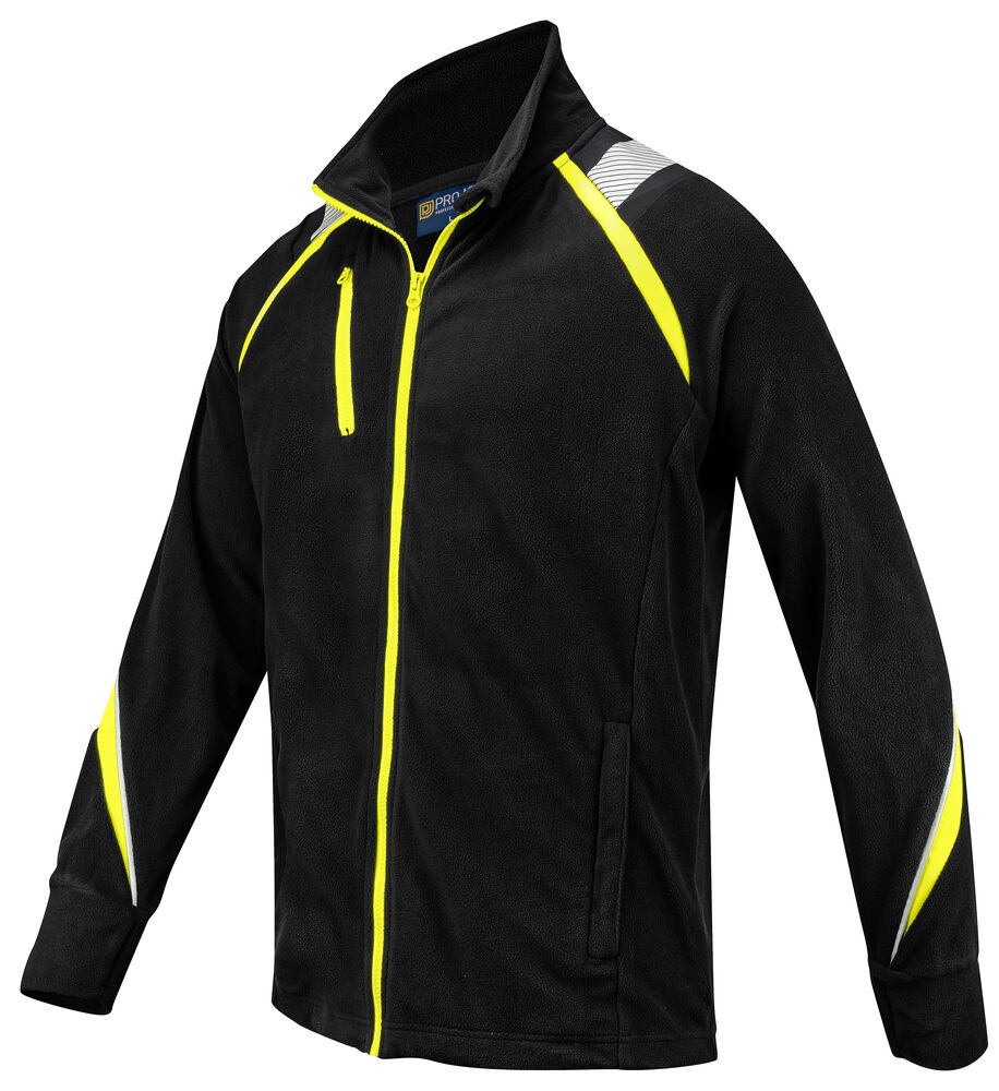 Projob 2328 FLEECEJAKKE - Black/Yellow [9910] / XS