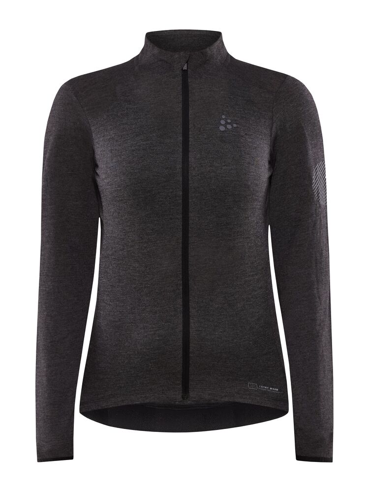 Craft Core Bike Essence Wool LS Jersey W - Black Melange [999200] / XS