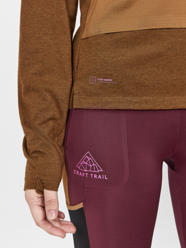 Craft ADV Trail Wool Wind LS Tee W - Roots-Melange [685200] / XS
