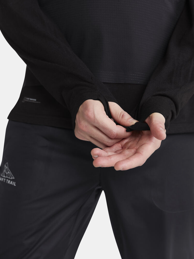 Craft ADV Trail Wool Wind LS Tee M - Black Melange [999200] / XS