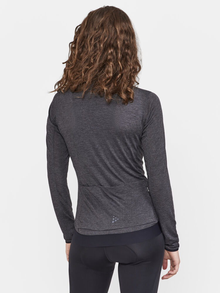 Craft Core Bike Essence Wool LS Jersey W - Black Melange [999200] / XS