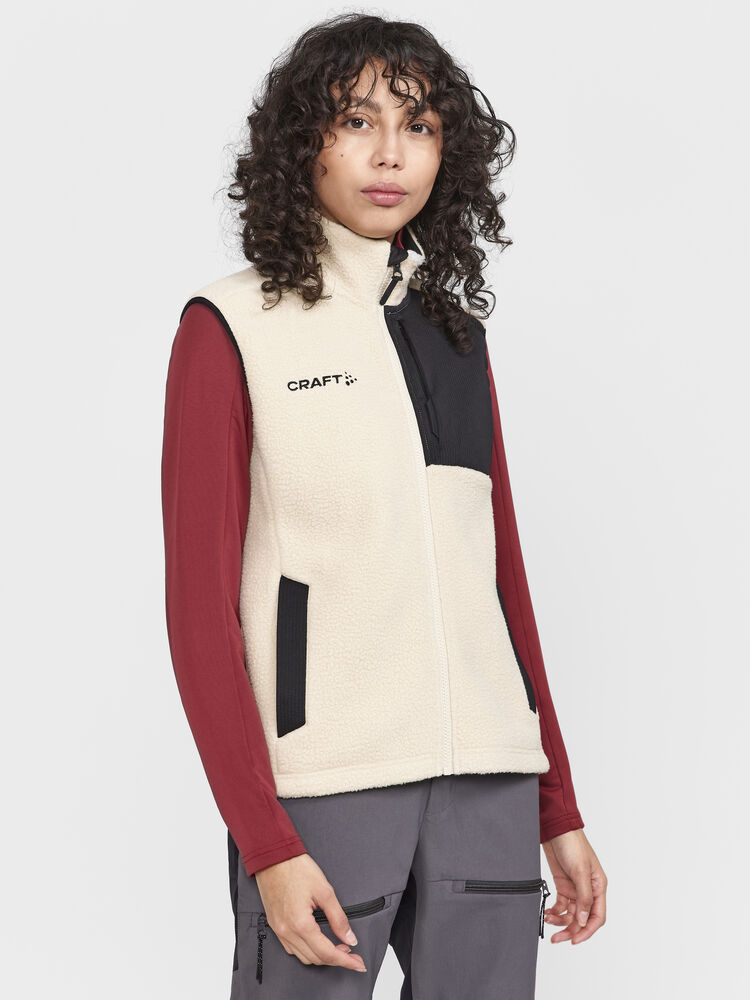 Craft ADV Explore Pile Fleece Vest W - Ecru-Black (retail) [211999] / XS