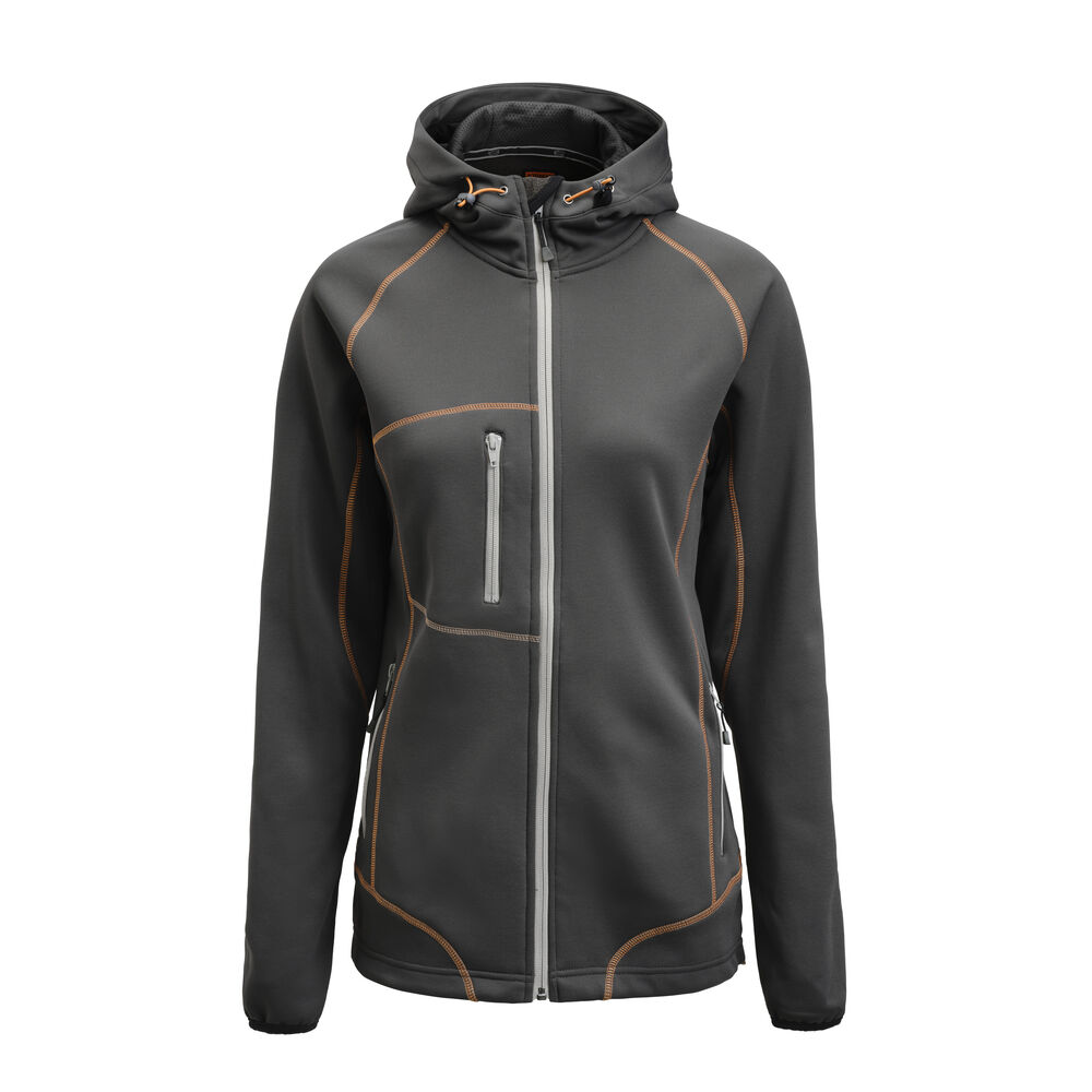 5177 Hoodie Dam från Jobman i Grå/Orange