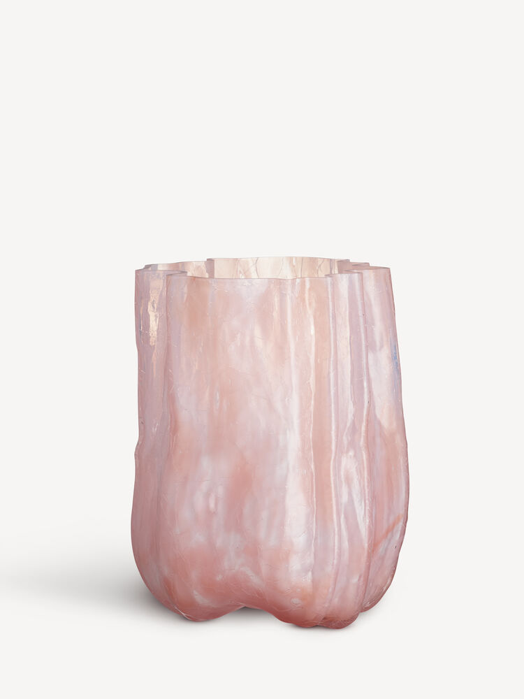 Crackle Vase Pink Pearl 270Mm