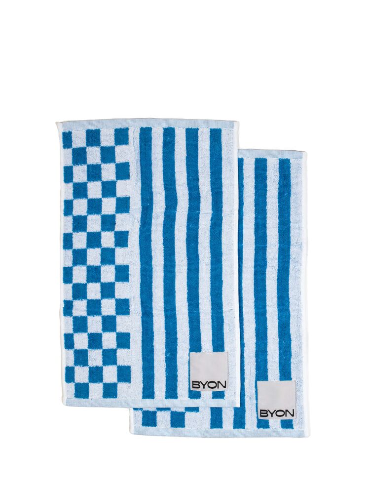 Handduk Rio 30x50cm 2-pack från Byon i Blå/Vit