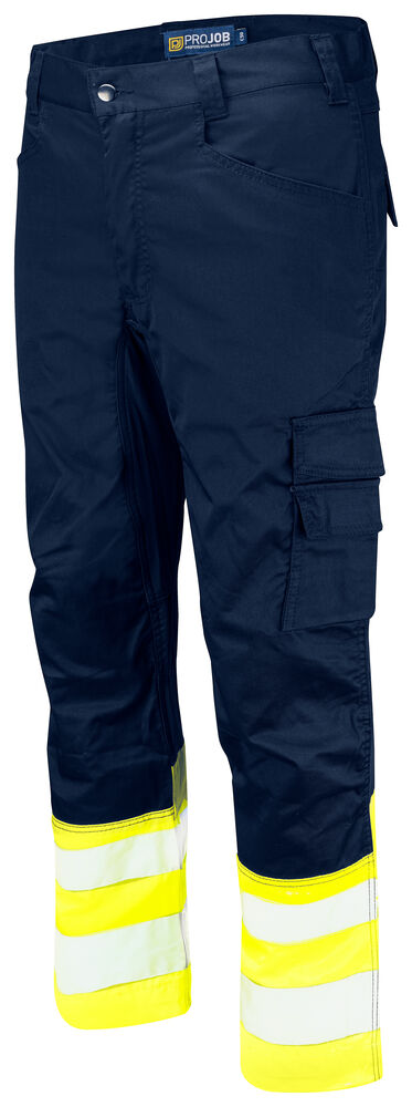 Projob 6537 BUKS MED STRETCHPANEL EN ISO 20471 KLASSE 1 - Yellow/Navy [10] / D84