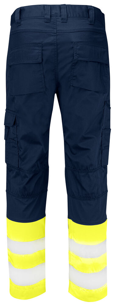 Projob 6537 BUKS MED STRETCHPANEL EN ISO 20471 KLASSE 1 - Yellow/Navy [10] / D84