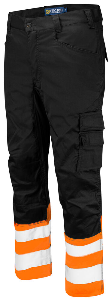 Projob 6537 BUKS MED STRETCHPANEL EN ISO 20471 KLASSE 1 - Orange/Black [1799] / D84