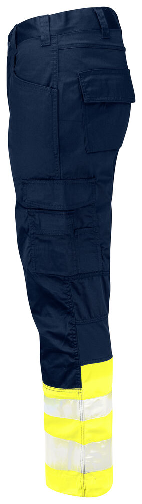 Projob 6537 BUKS MED STRETCHPANEL EN ISO 20471 KLASSE 1 - Yellow/Navy [10] / D84