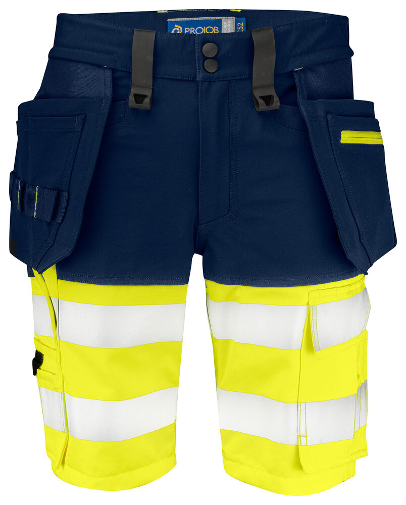 Projob 6580 SHORTS, EN ISO 20471 KLASSE 1 - Yellow/Navy [10] / C44