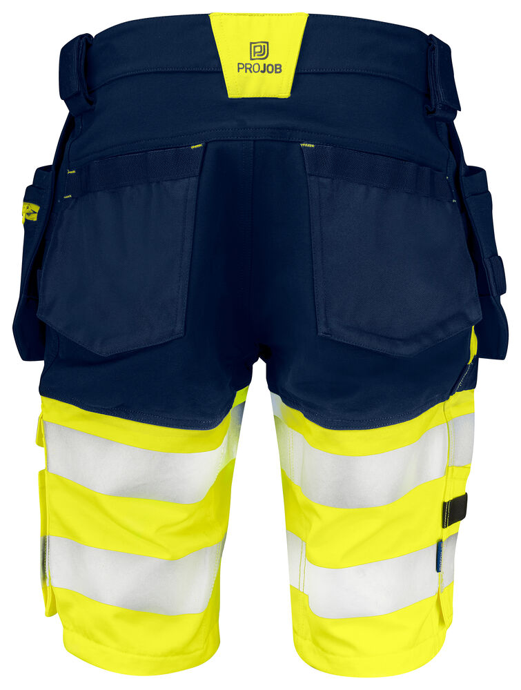 Projob 6580 SHORTS, EN ISO 20471 KLASSE 1 - Yellow/Navy [10] / C44