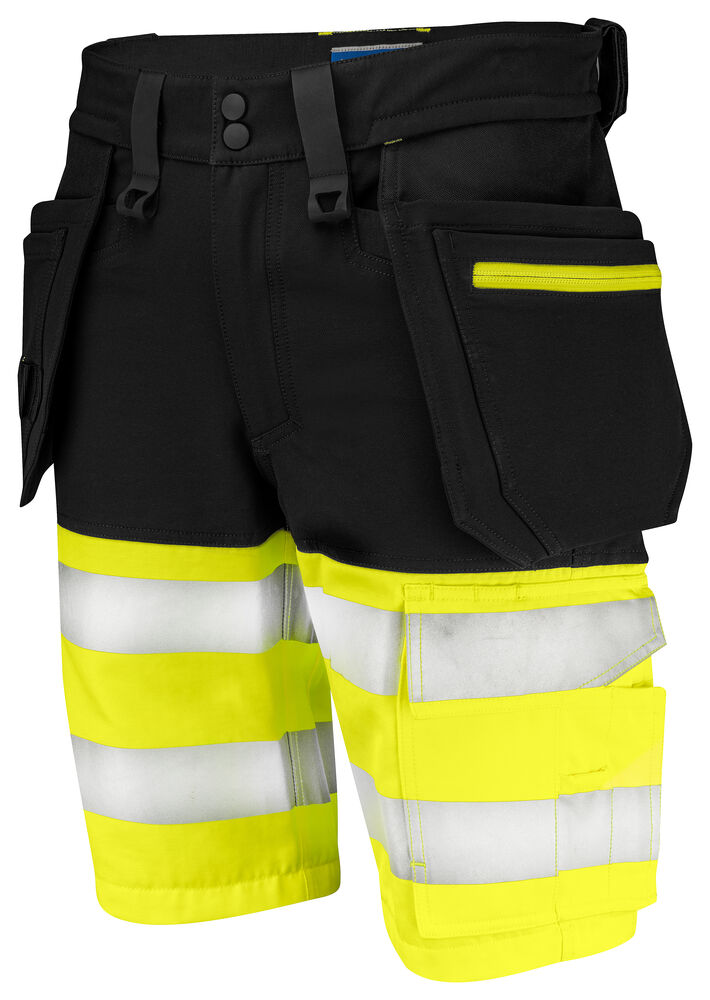 Projob 6580 SHORTS, EN ISO 20471 KLASSE 1 - Yellow/Black [11] / C44
