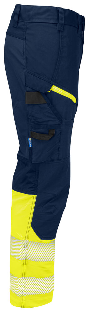 Projob 6528 BUKS MED STRETCH EN ISO 20471 KLASSE 1 - Yellow/Navy [10] / C44