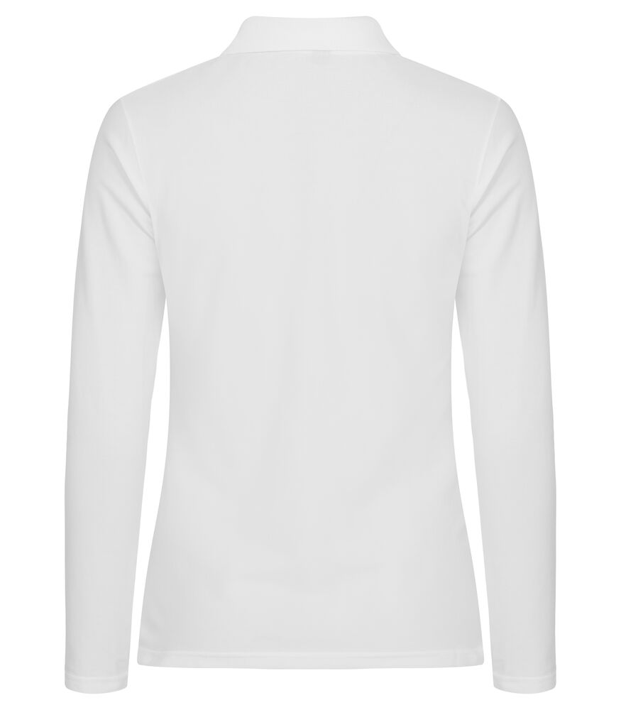 Clique Stretch Premium Polo L/S Women - Hvid/Rød/Navy [00] / XS