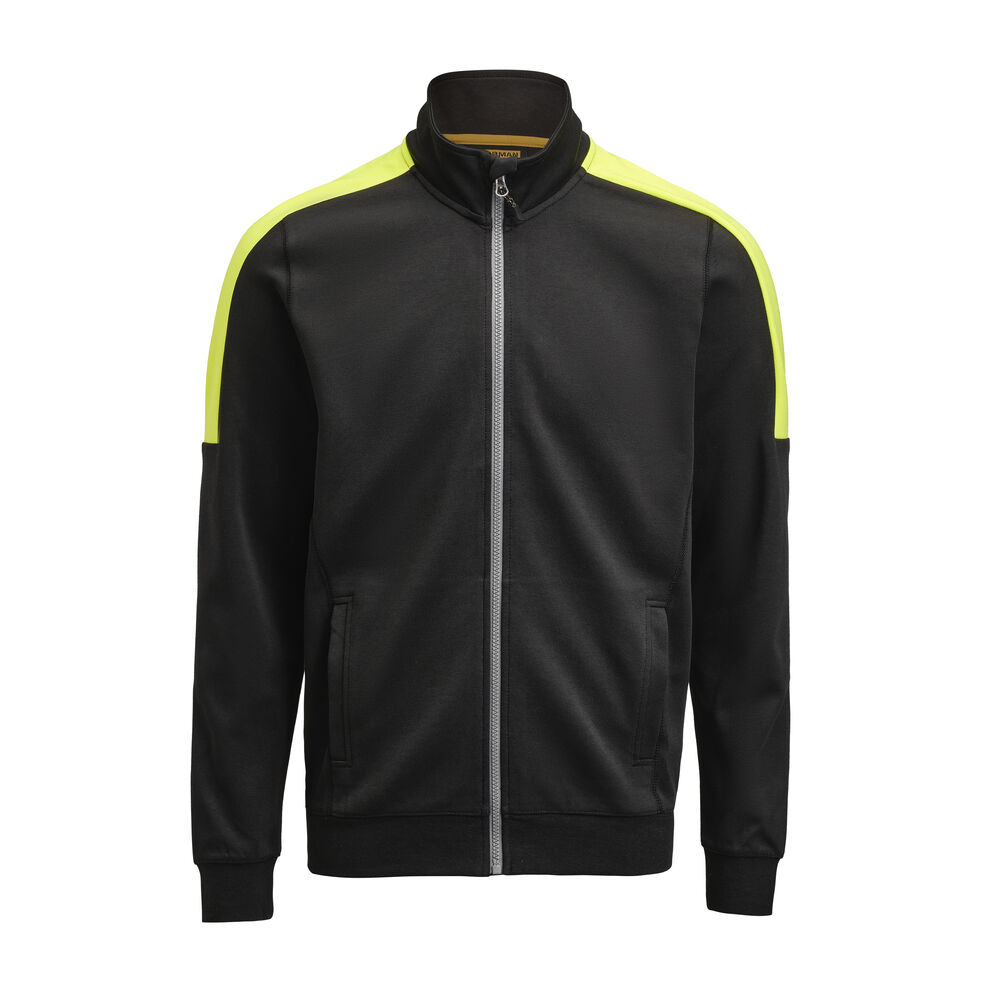 5403 Sweatshirt Hel-Zip från Jobman i Svart/Gul