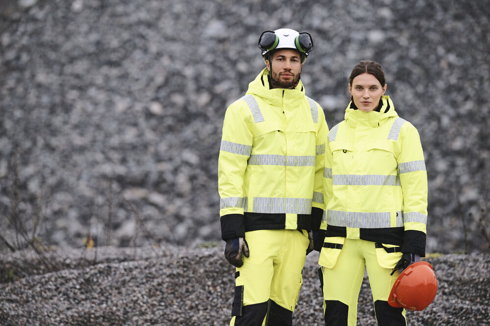 1235 Vinterjacka Varsel, gul/svart från Jobman