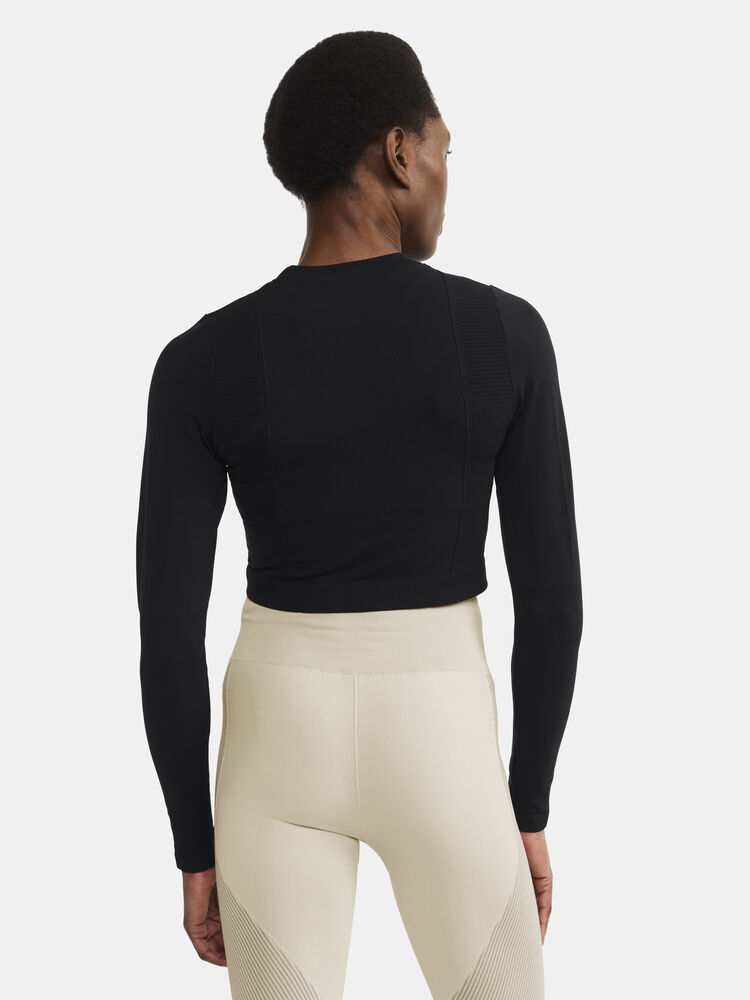 Craft ADV Tone Seamless Cropped Ls Top W - Black AW25 [999000] / XS