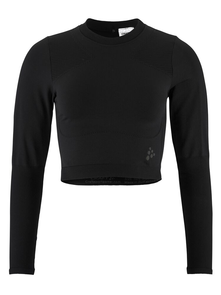 Craft ADV Tone Seamless Cropped Ls Top W - Black AW25 [999000] / XS