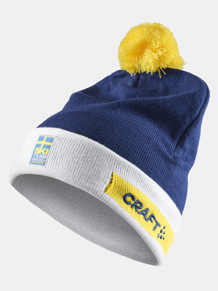 Ski Team Folded Knitted Hat från Craft i Marinblå