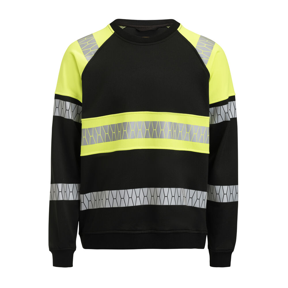 5224 Sweatshirt Varsel, svart/gul från Jobman
