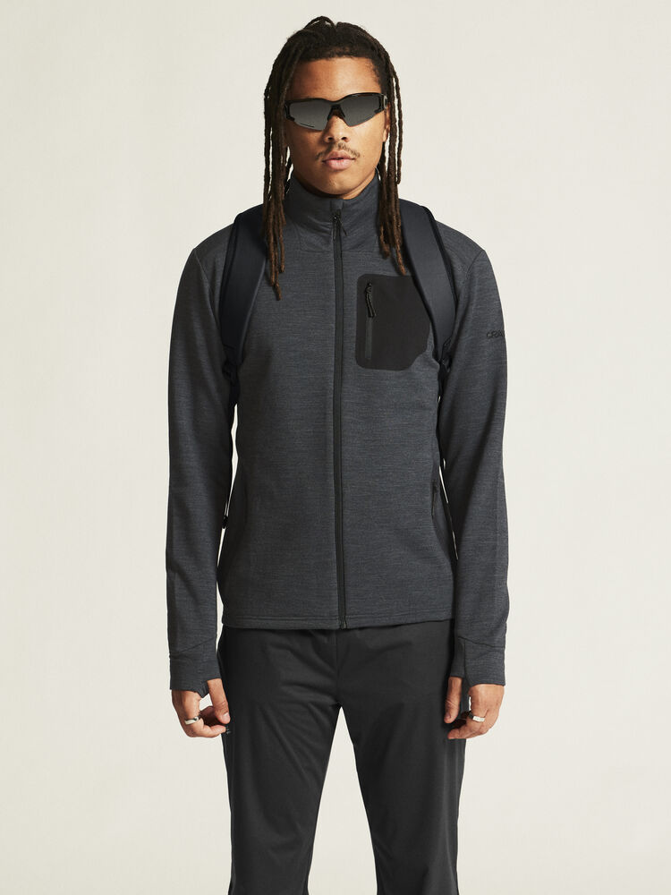 Craft PRO Explore Wool Midlayer M - BLACK MELANGE [998000] / S