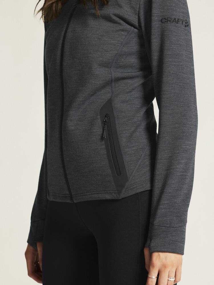 Craft PRO Explore Wool Midlayer W - BLACK MELANGE [998000] / XS
