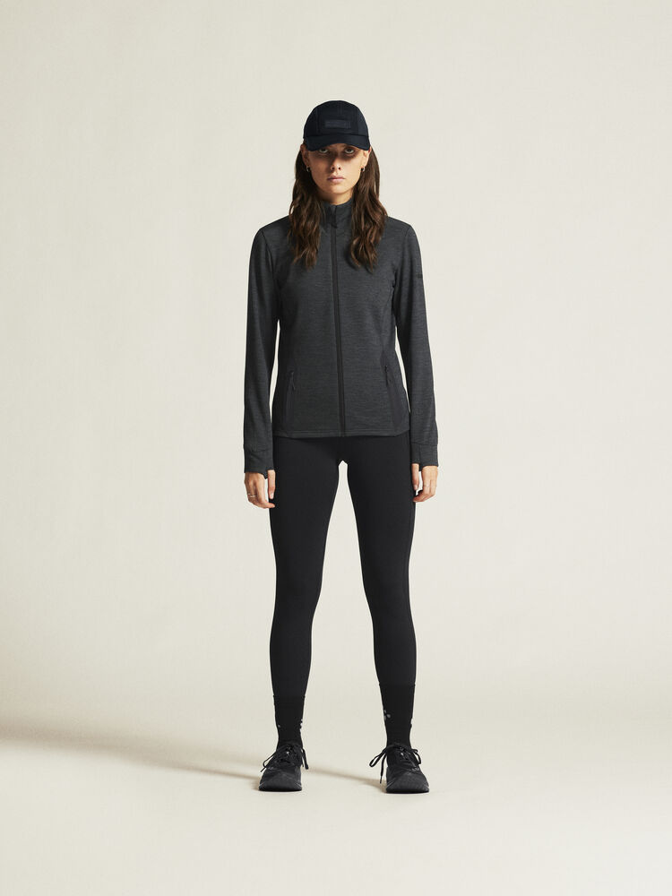 Craft PRO Explore Wool Midlayer W - BLACK MELANGE [998000] / XS