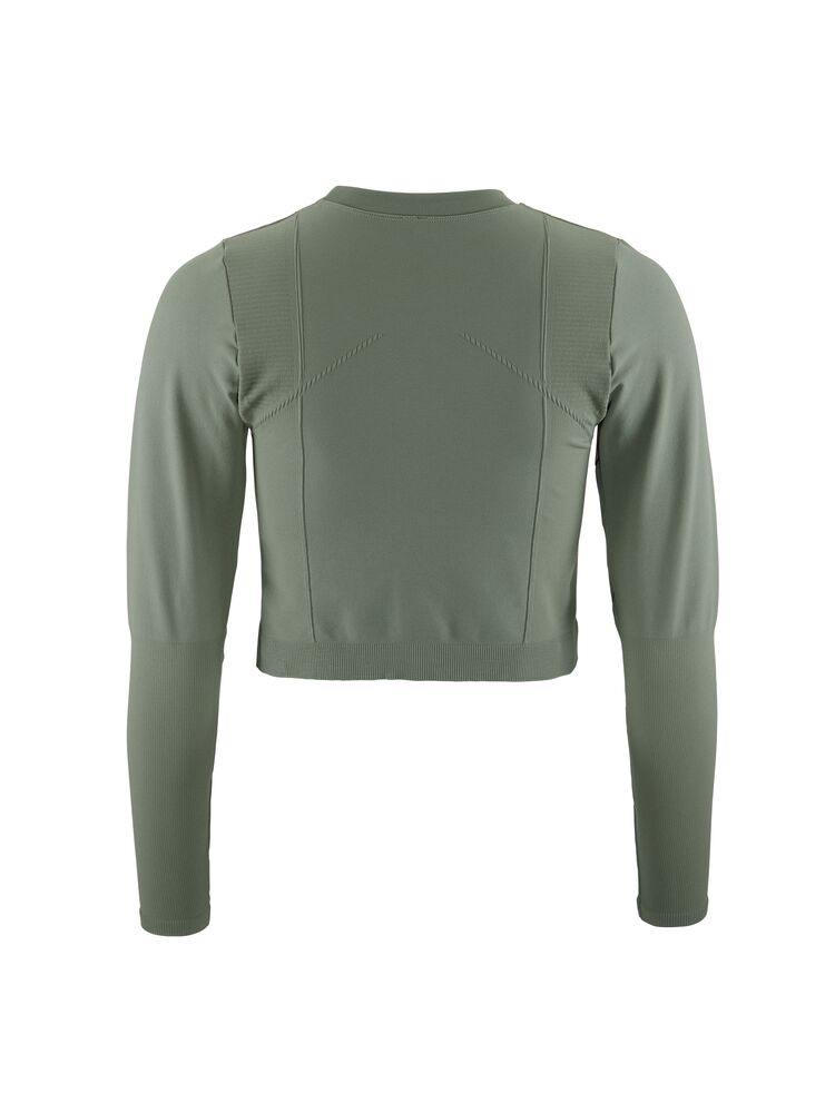 Craft ADV Tone Seamless Cropped Ls Top W - Leaf [647000] / XS